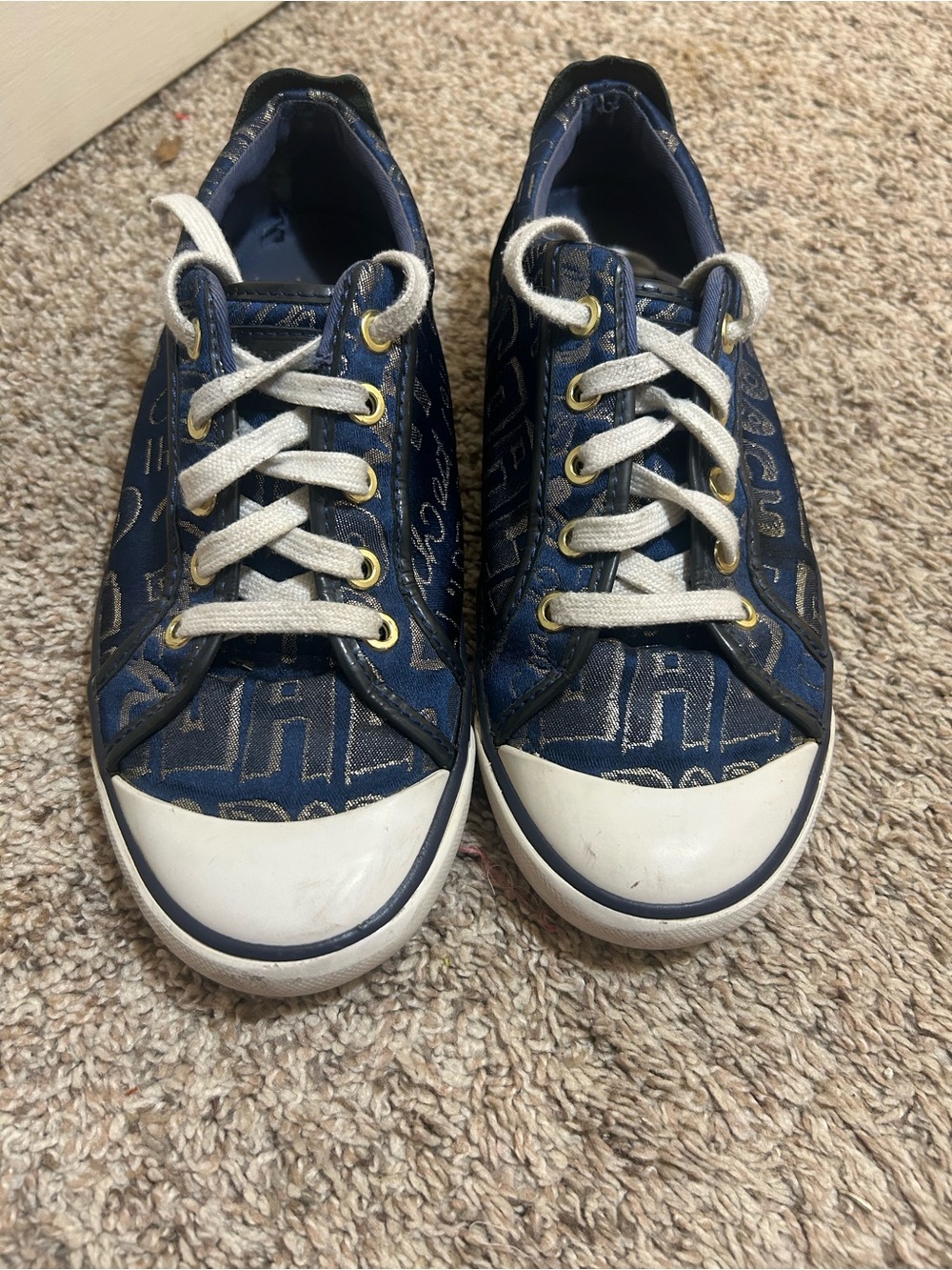 COACH Barrett Popy Strypat Denim Sneakers – Women’s 8MB